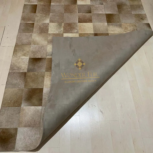 Customized Mixed Brown Natural Handmade Cowhide Area Rug Elegant Carpet