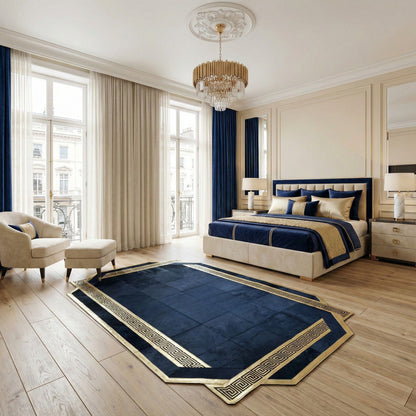 Elegant Black Gold Cowhide Rug, Unique Design Handmade Natural Cow Skin Carpet, Decor Area Rug