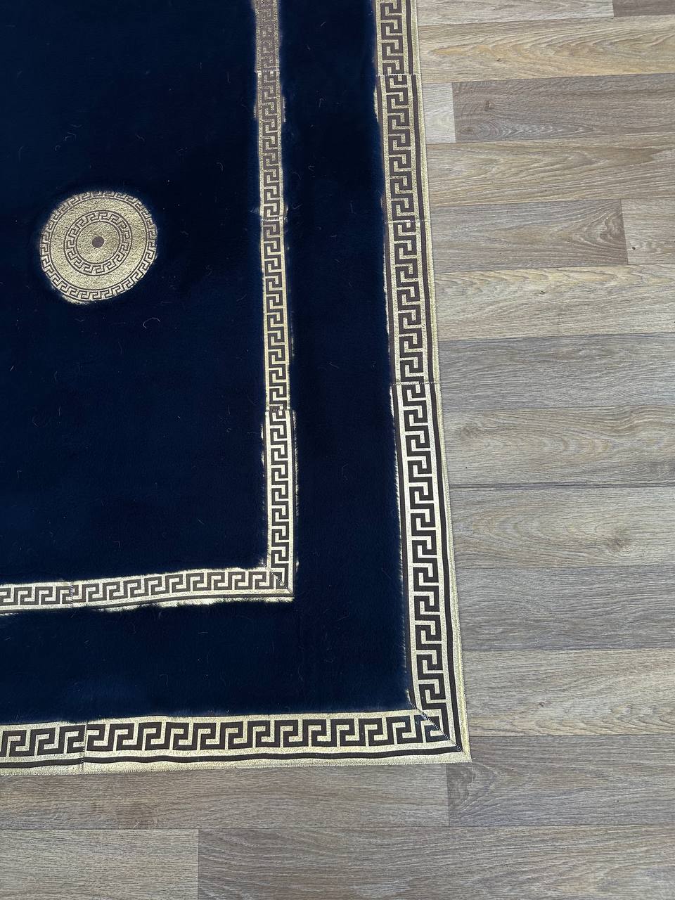 Handmade Navy Blue and Plush Area Rug | Soft Fluffy Shag Carpet