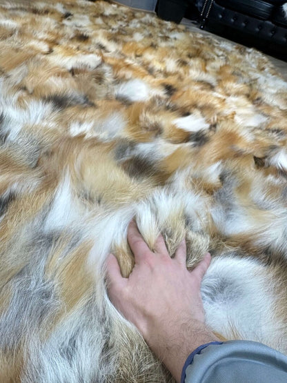 Genuine 100% Fox Fur Rug For Living Room And Bedroom