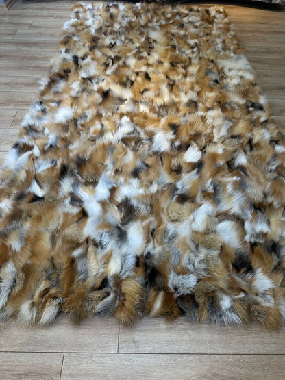 Genuine 100% Fox Fur Rug For Living Room And Bedroom