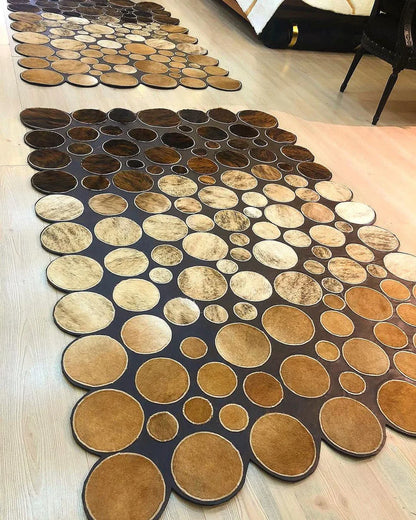 Genuine Handmade Tricolor Cowhide 6x8 Rug , Patchwork Corridor Carpet