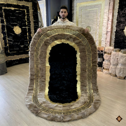 Genuine Brown Sheepskin Runner Rug – Handmade Luxury Hallway Accent - WONDERFURRUG