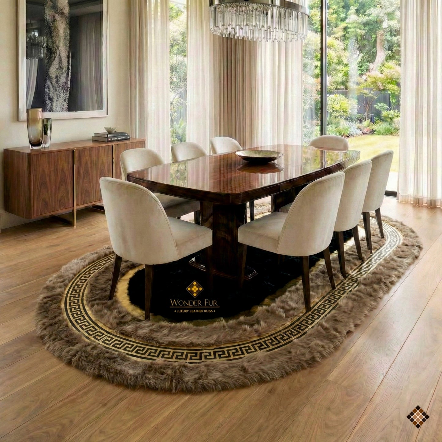 Genuine Brown Sheepskin Runner Rug – Handmade Luxury Hallway Accent - WONDERFURRUG