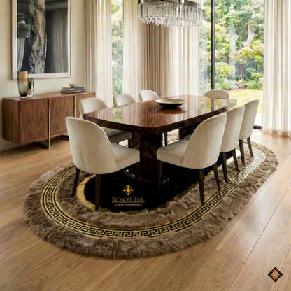 Genuine Brown Sheepskin Runner Rug – Handmade Luxury Hallway Accent - WONDERFURRUG