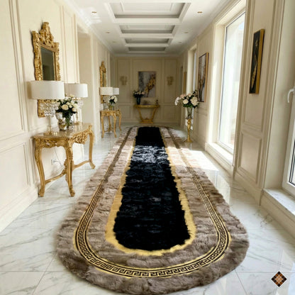 Genuine Brown Sheepskin Runner Rug – Handmade Luxury Hallway Accent - WONDERFURRUG