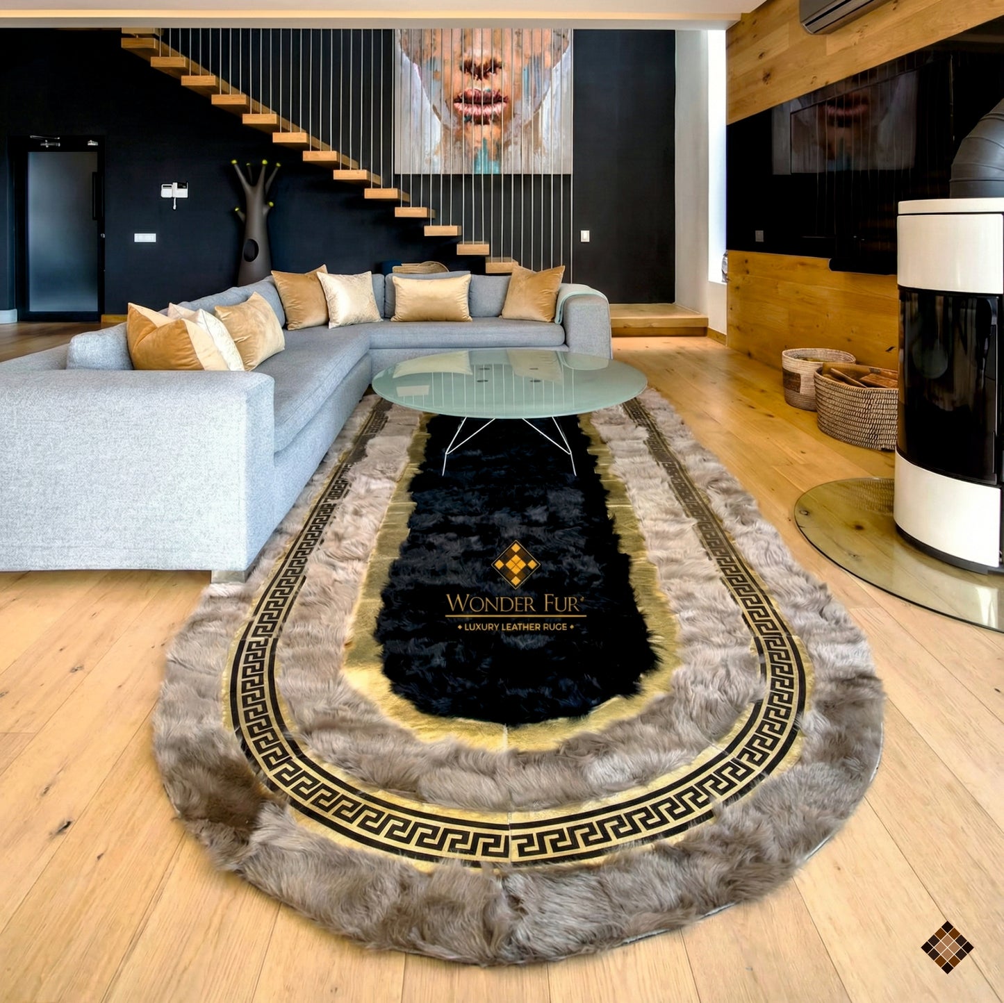 Genuine Brown Sheepskin Runner Rug – Handmade Luxury Hallway Accent - WONDERFURRUG