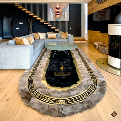 Genuine Brown Sheepskin Runner Rug – Handmade Luxury Hallway Accent - WONDERFURRUG