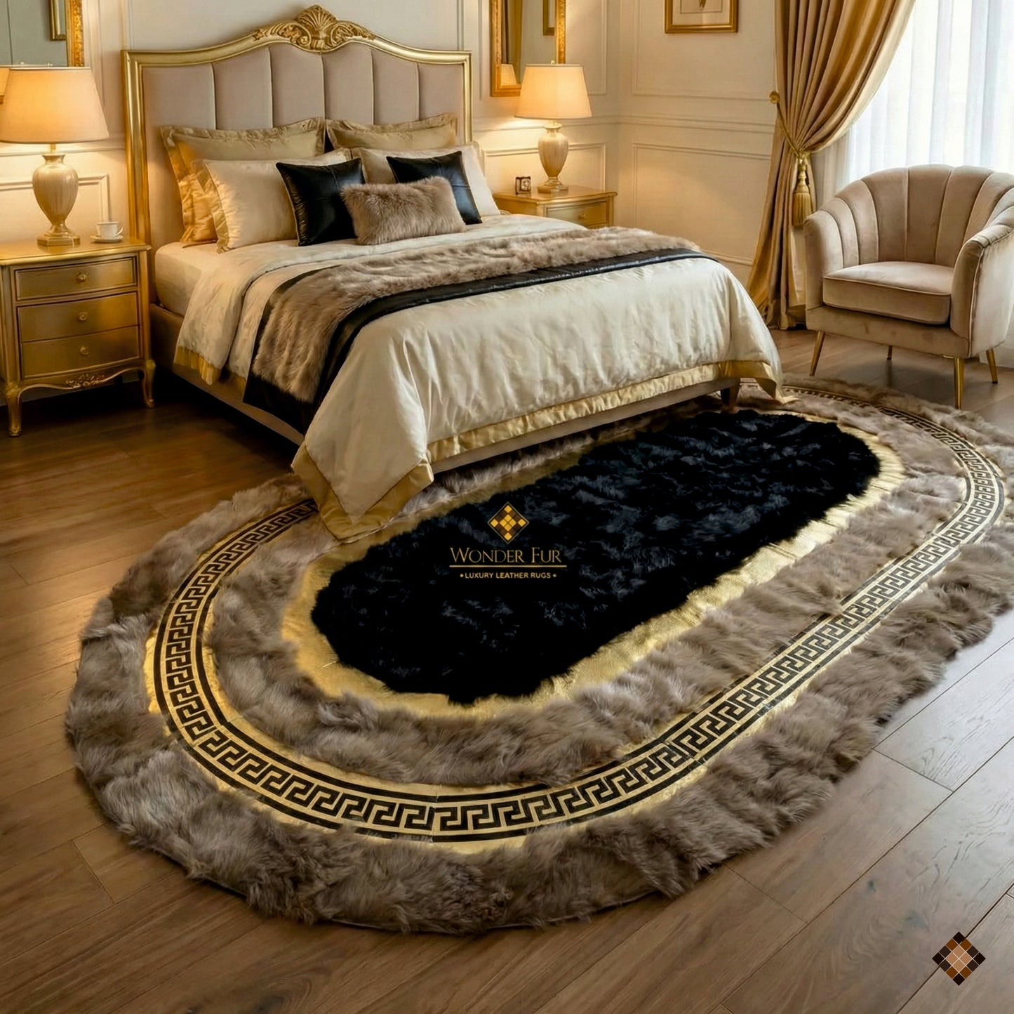 Genuine Brown Sheepskin Runner Rug – Handmade Luxury Hallway Accent - WONDERFURRUG