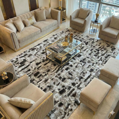Genuine Rabbit Fur Rug – Handmade Luxury Soft Fur Rug for Elegant Interiors