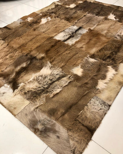 Hair on Goatskin Rug for Bedroom 10x14