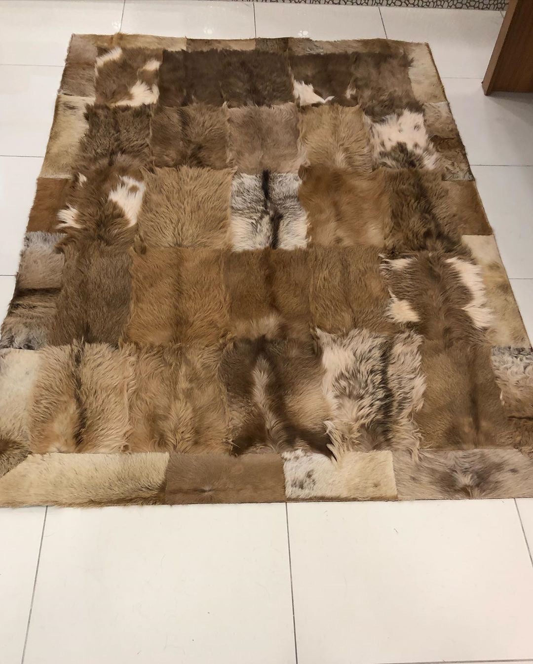 Hair on Goatskin Rug for Bedroom 10x14