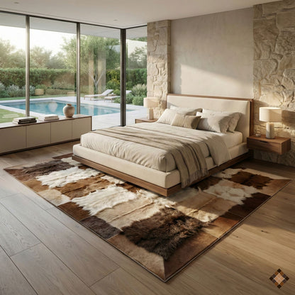 Handcrafted Genuine Goatskin Rug | Luxury Natural Hide Rug for Living Spaces