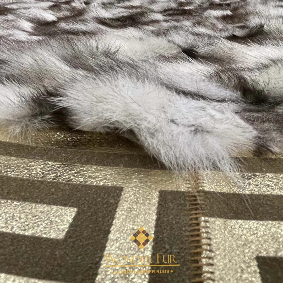 Handmade Genuine Luxury Fox Fur Rug, Luxury Cozy Fur Rug