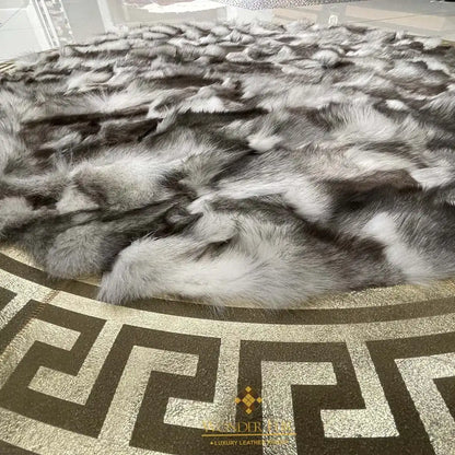 Handmade Genuine Luxury Fox Fur Rug, Luxury Cozy Fur Rug