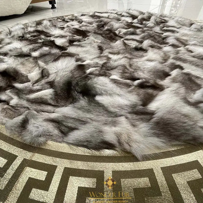 Handmade Genuine Luxury Fox Fur Rug, Luxury Cozy Fur Rug