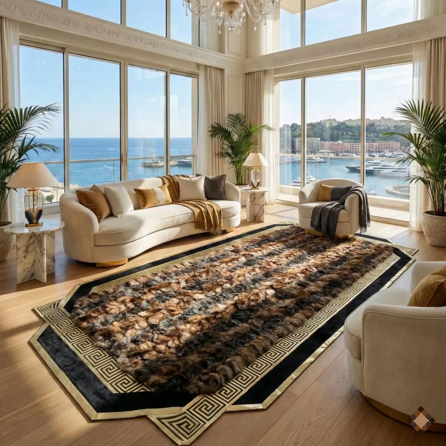 Statement Hallway Genuine Fox Fur Runner Rug