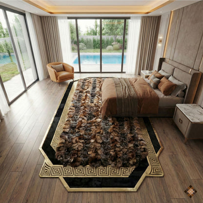 Statement Hallway Genuine Fox Fur Runner Rug