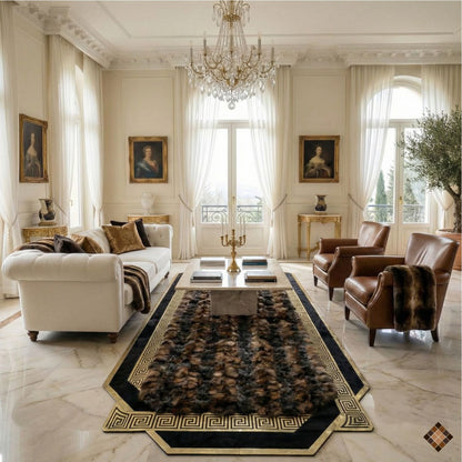 Statement Hallway Genuine Fox Fur Runner Rug