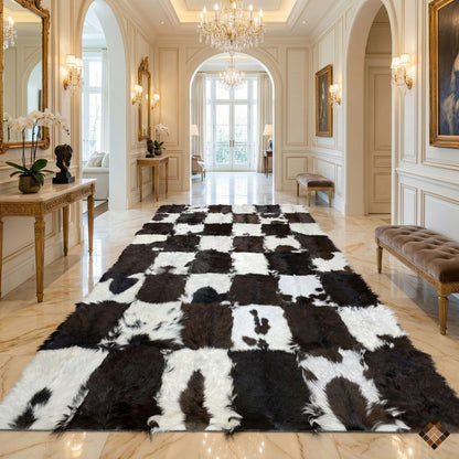 Handmade Genuine Goatskin Patchwork Area Rug - WONDERFURRUG