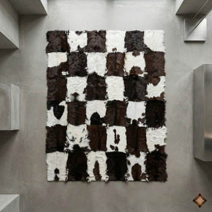 Handmade Genuine Goatskin Patchwork Area Rug - WONDERFURRUG