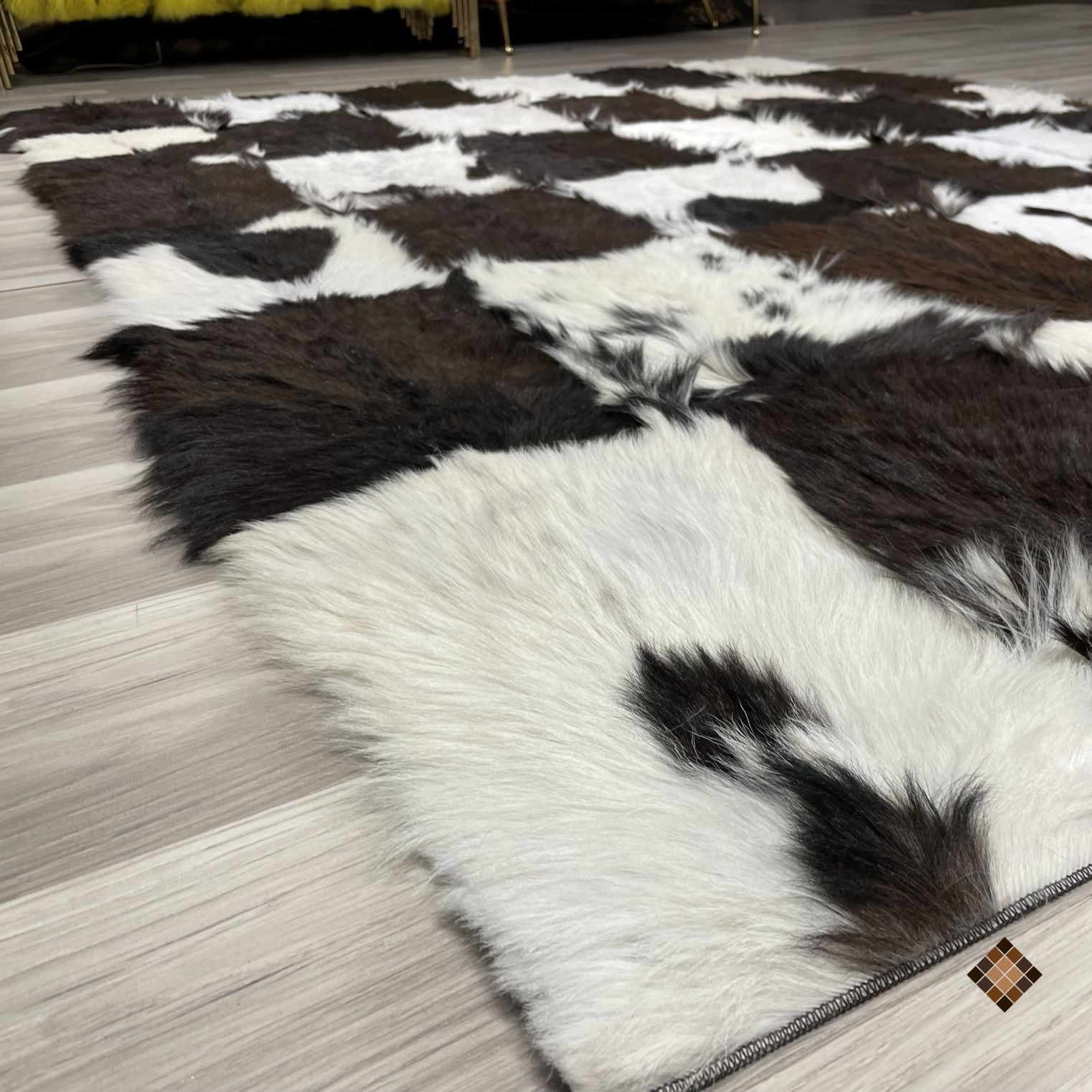 Handmade Genuine Goatskin Patchwork Area Rug - WONDERFURRUG
