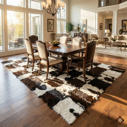 Handmade Genuine Goatskin Patchwork Area Rug - WONDERFURRUG