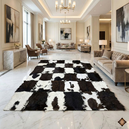 Handmade Genuine Goatskin Patchwork Area Rug - WONDERFURRUG