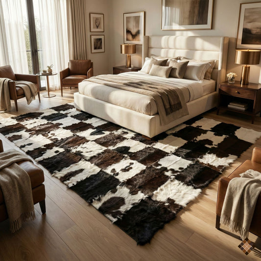 Handmade Genuine Goatskin Patchwork Area Rug | Wonder Fur Rug