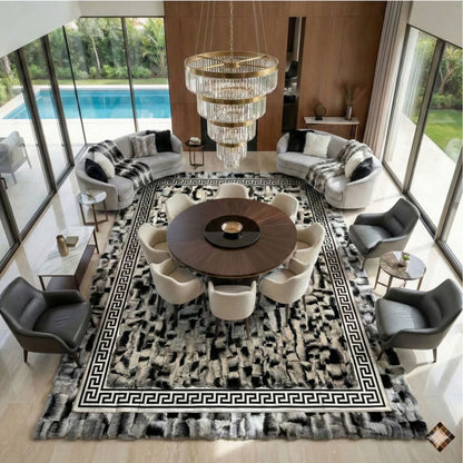Handmade Genuine Rabbit Fur Area Rug — Custom Luxury Statement Piece