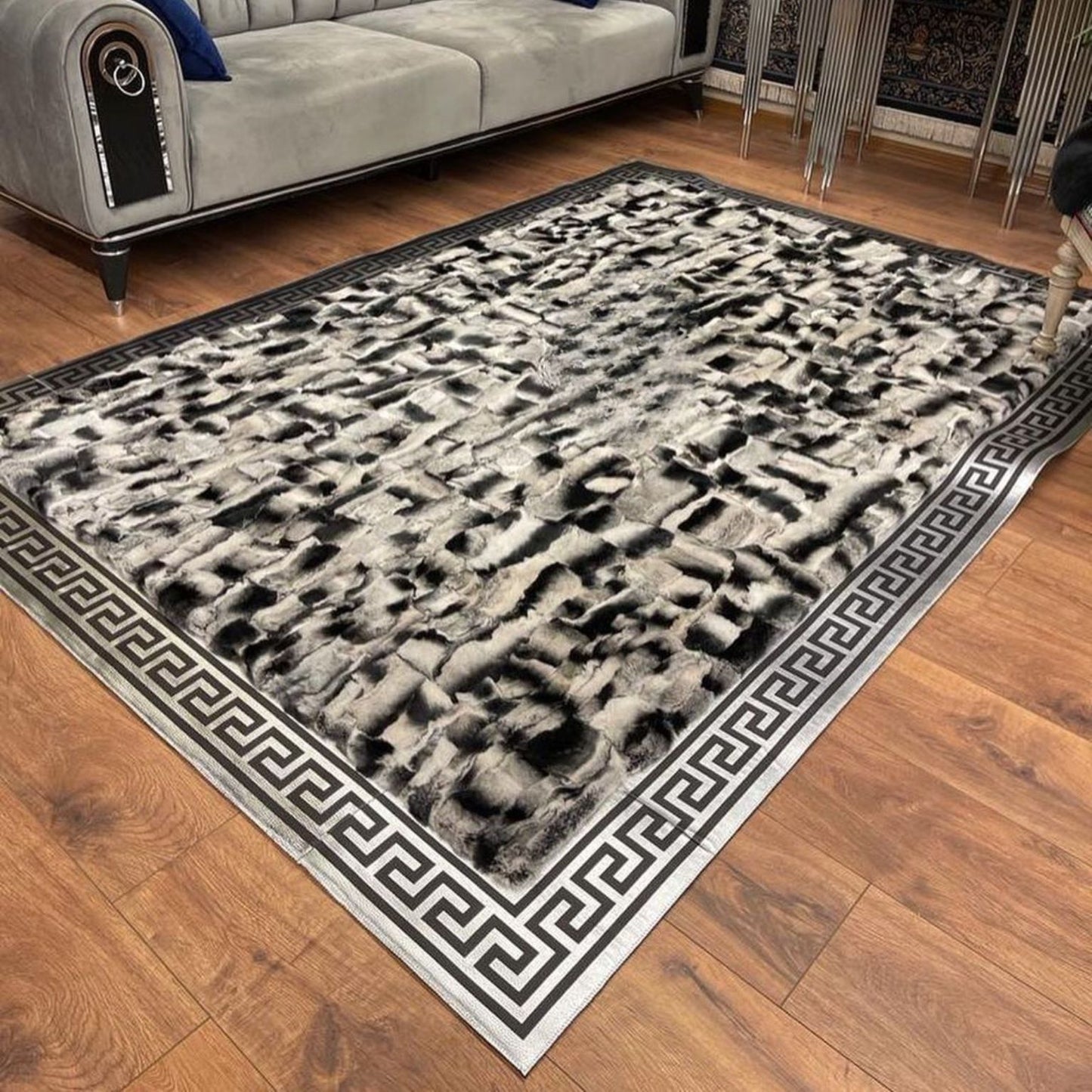 Handmade Genuine Rabbit Fur Area Rug — Custom Luxury Statement Piece