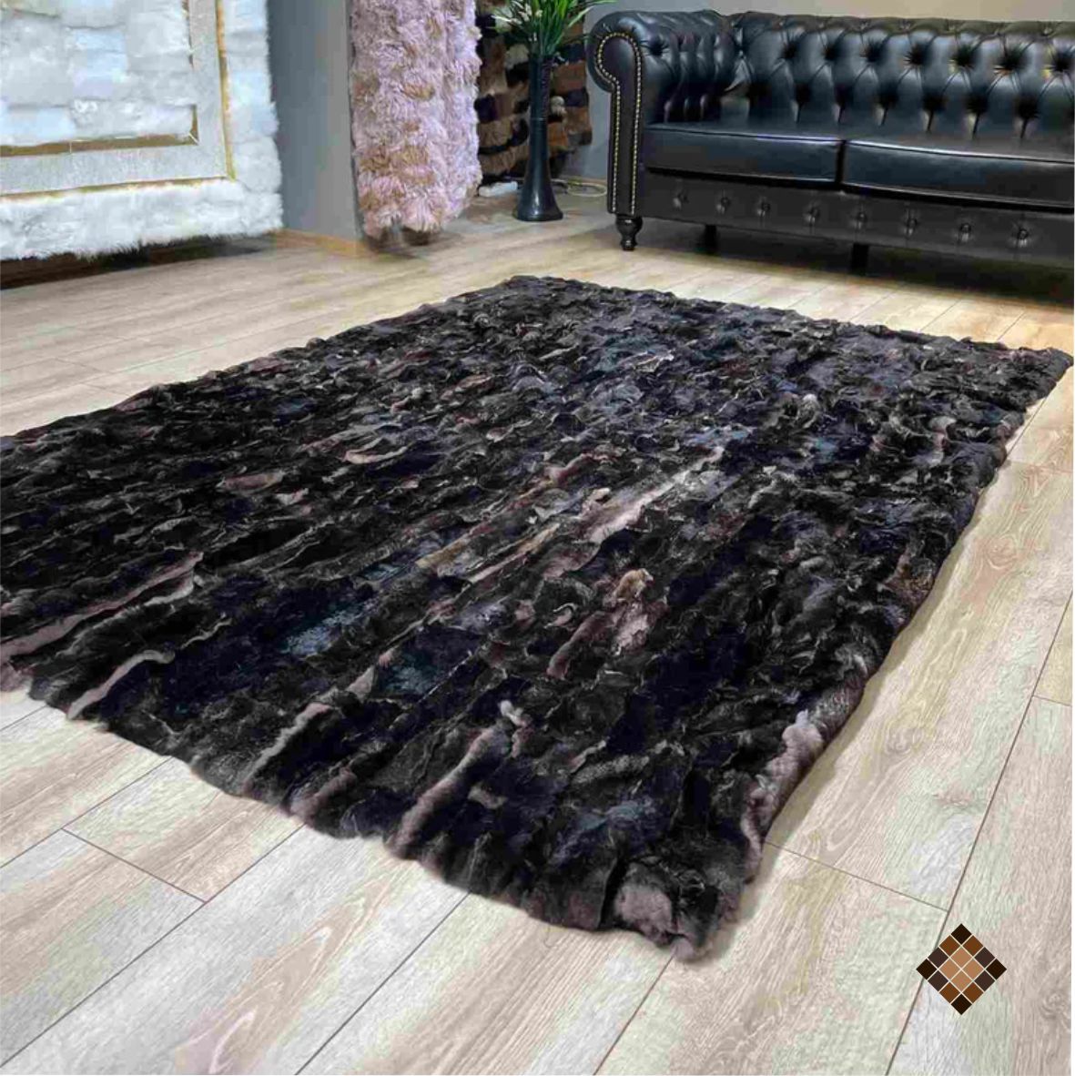 Handmade Genuine Rabbit Fur Rug – Custom Made
