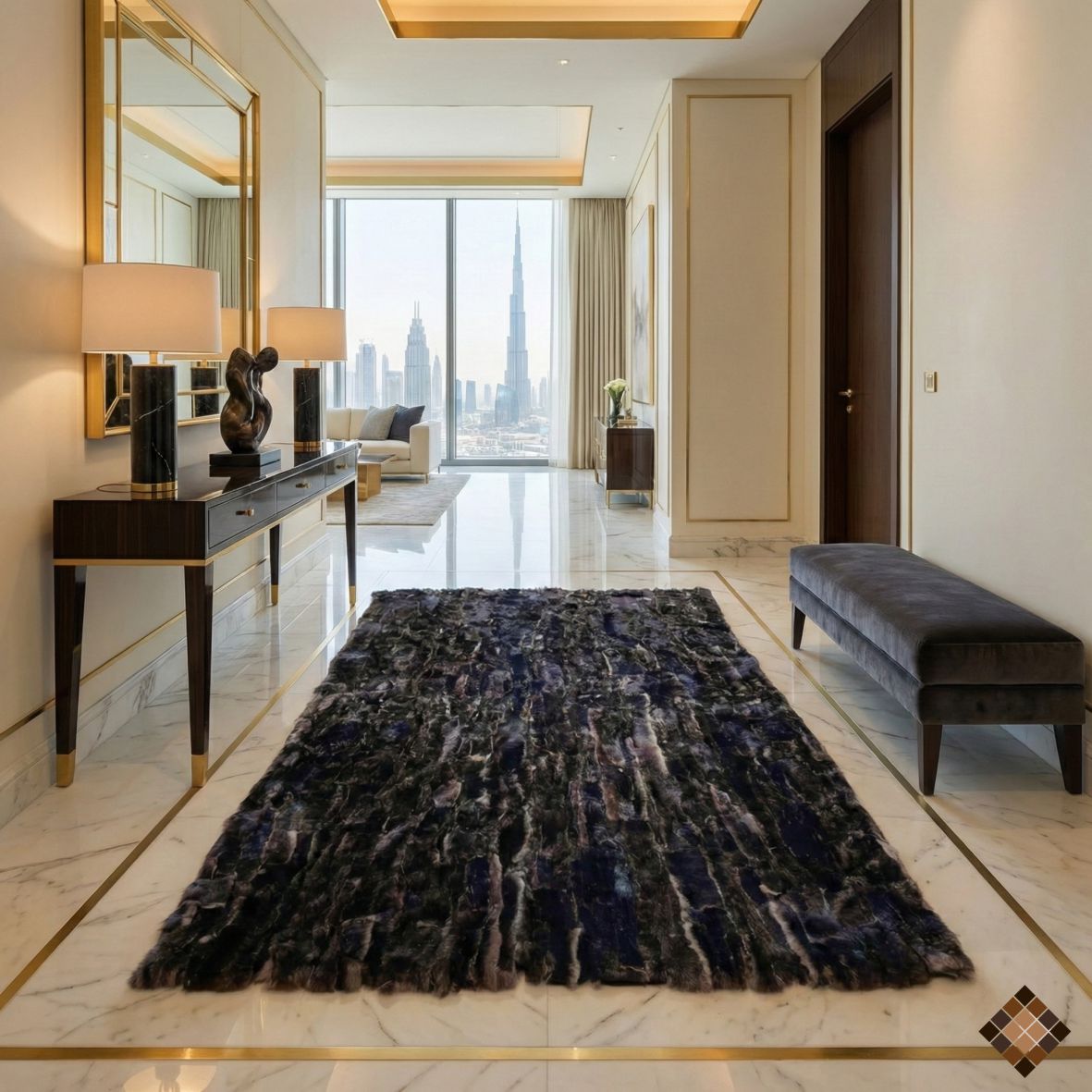 Handmade Genuine Rabbit Fur Rug – Custom Made