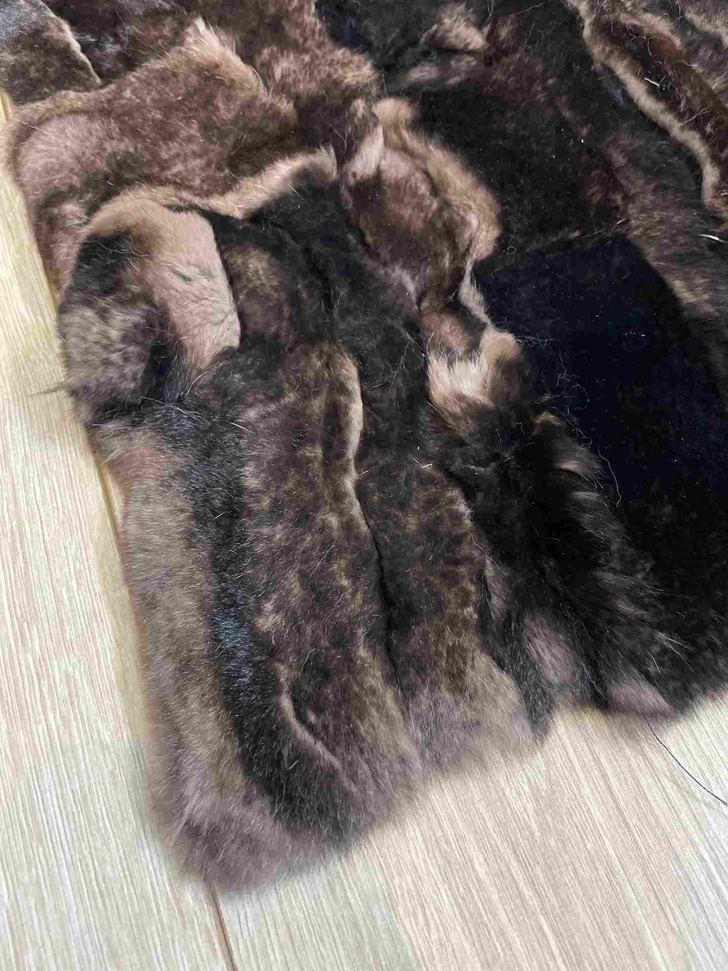 Ultra Soft High Quality Natural Rabbit Fur Rug, Handmade Lux Carpet