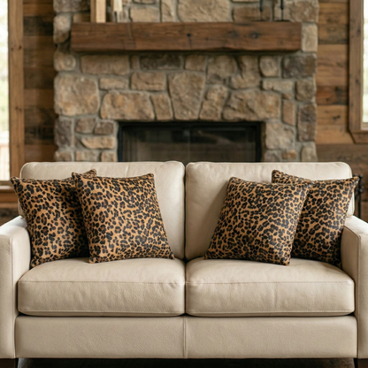 Leopard Cowhide Pillow - Handmade Cowhide Pillow Cover