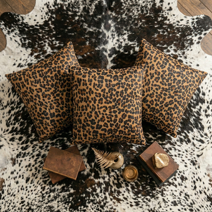 Leopard Cowhide Pillow - Handmade Cowhide Pillow Cover