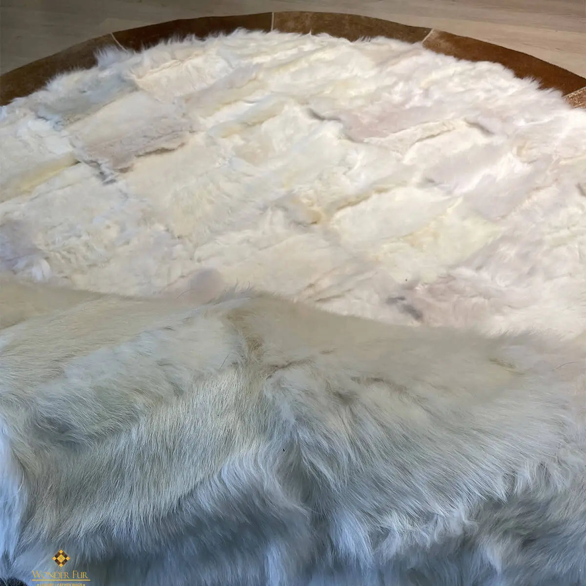 Luxury Oval Sheepskin Rug, Cream White Real Sheepskin Handmade Rug