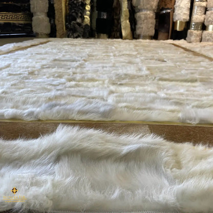 Luxury Sheepskin Fur Fluffy Area Rug, Natural Decorative Rug