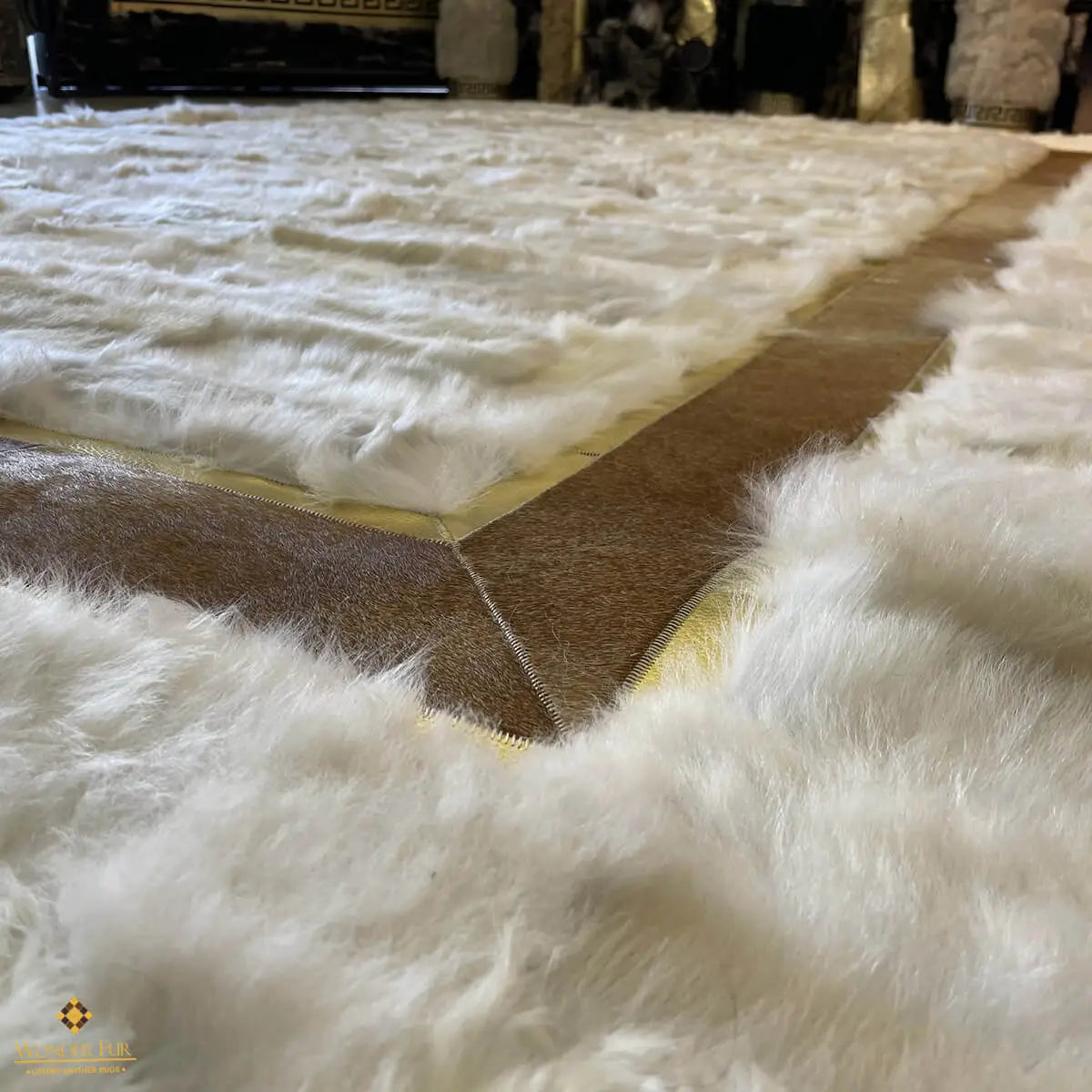 Luxury Sheepskin Fur Fluffy Area Rug, Natural Decorative Rug