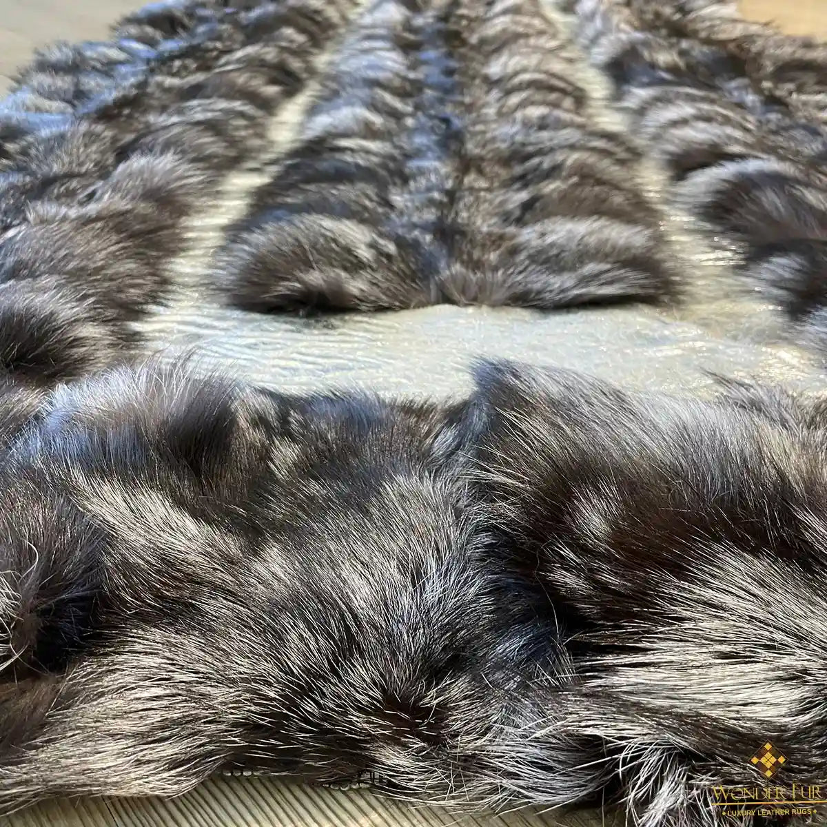 Luxury Soft Fluffy Genuine Fox Fur Runner 3x7 Rug for Hallway