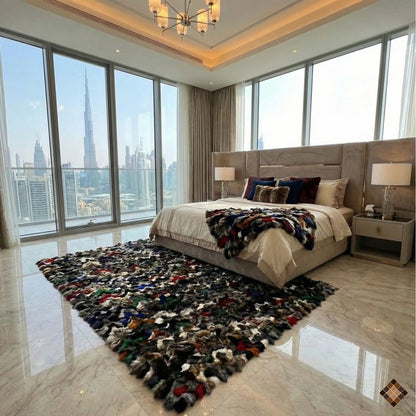 Luxury Multicolor Fox Fur Area Rug (8×10 ft)