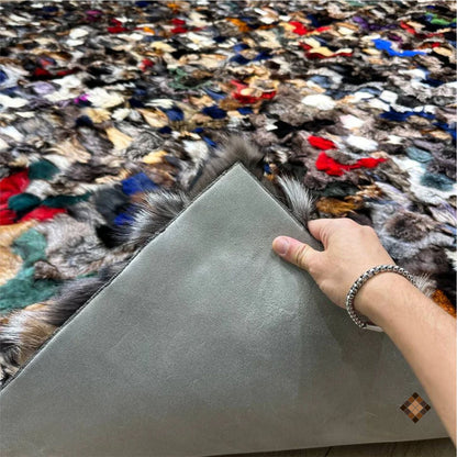 Luxury Multicolor Fox Fur Area Rug (8×10 ft)