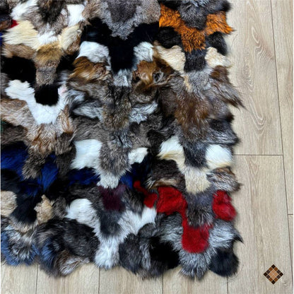 Luxury Multicolor Fox Fur Area Rug (8×10 ft)