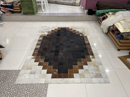 Luxury Patchwork Rug - Large 10x12 Brown & Beige Cowhide Rug