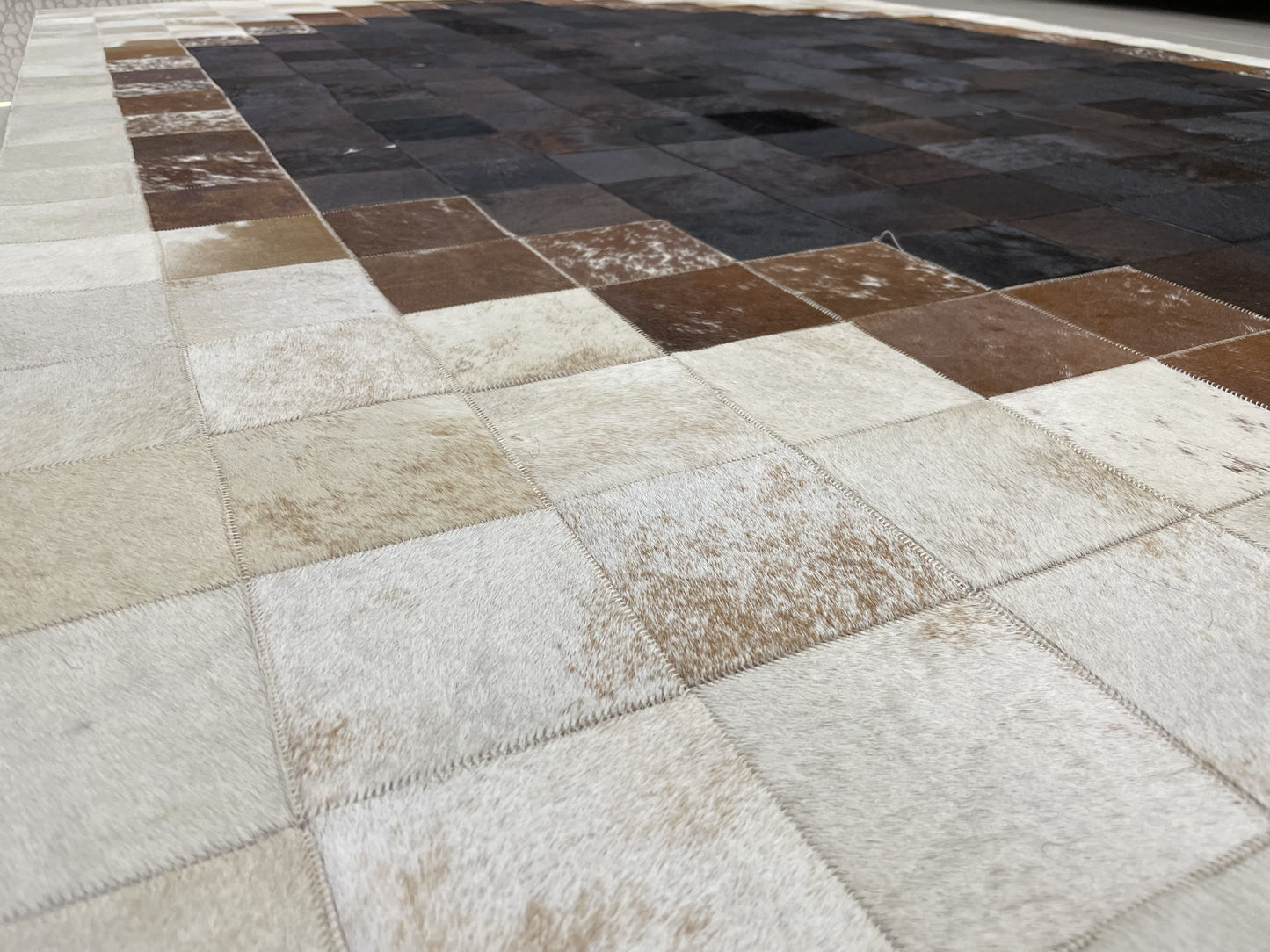 Luxury Patchwork Rug - Large 10x12 Brown & Beige Cowhide Rug