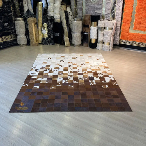 Modern Designed Brown Cream Area 8x10 Rug for Living Room Scandinavian Patchwork Carpet Non Slip Rug