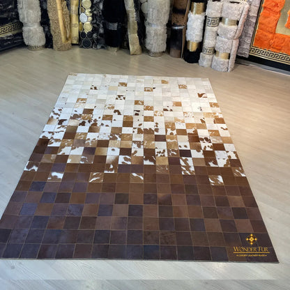 Modern Designed Brown Cream Area 8x10 Rug for Living Room Scandinavian Patchwork Carpet Non Slip Rug