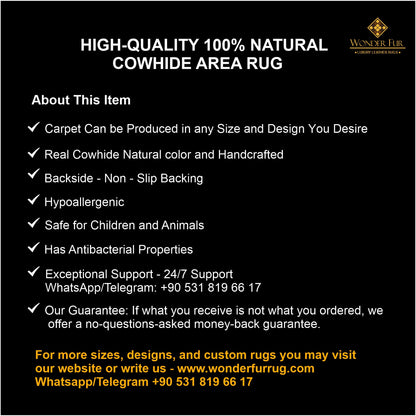 Modern Designed Cowhide Runner Rug, Natural Cow Skin Handmade Patchwork Runner Rug, Home Decoration Carpet