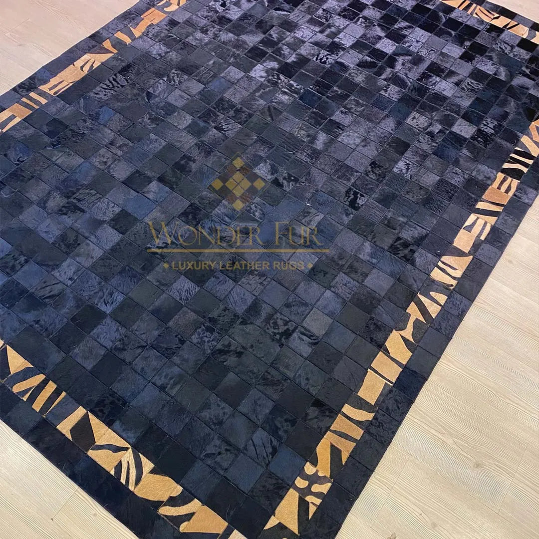 Modern Designed Handmade Cowhide Patchwork Rug for Living Room