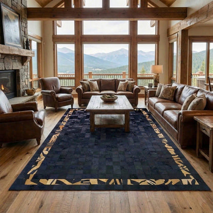 Modern Designed Handmade Cowhide Patchwork Rug for Living Room